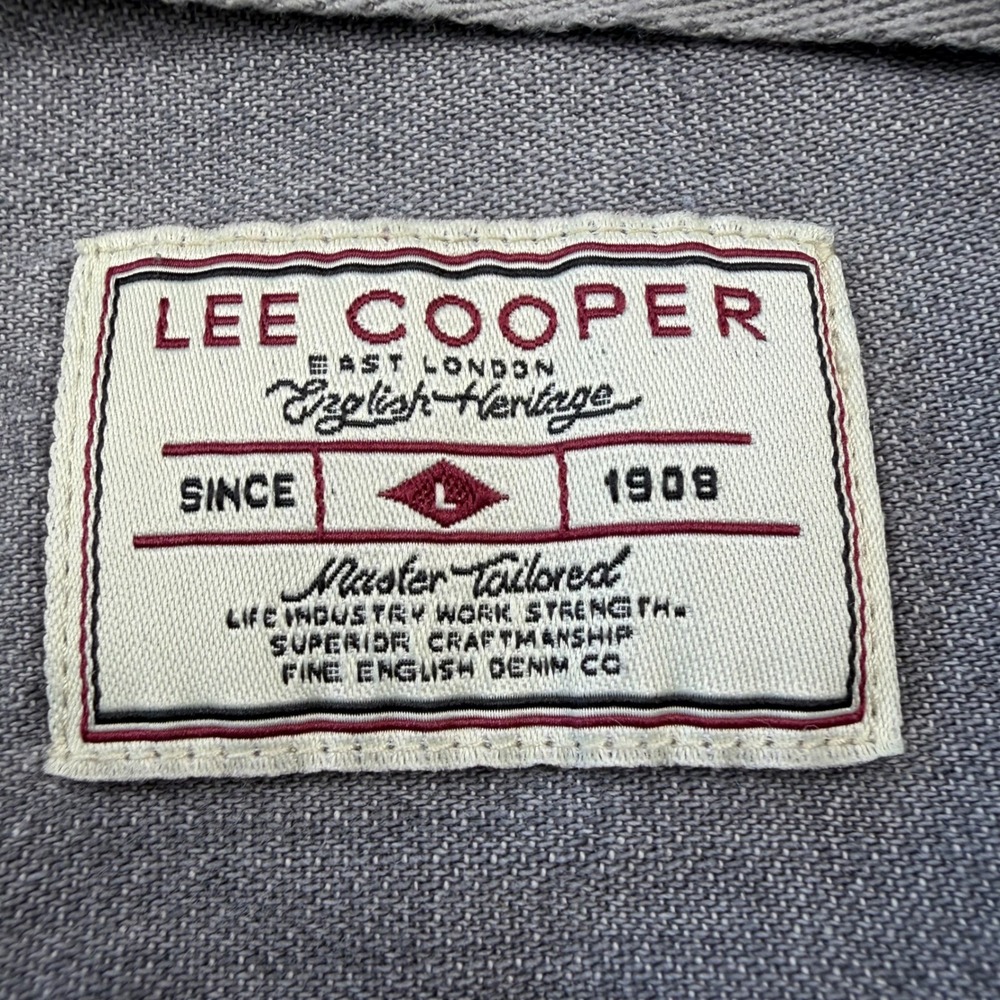 Lee Cooper Western Denim Shirt Grey Pearl Snap Workwear Cowboy Aesthetic Large - Picture 4 of 9